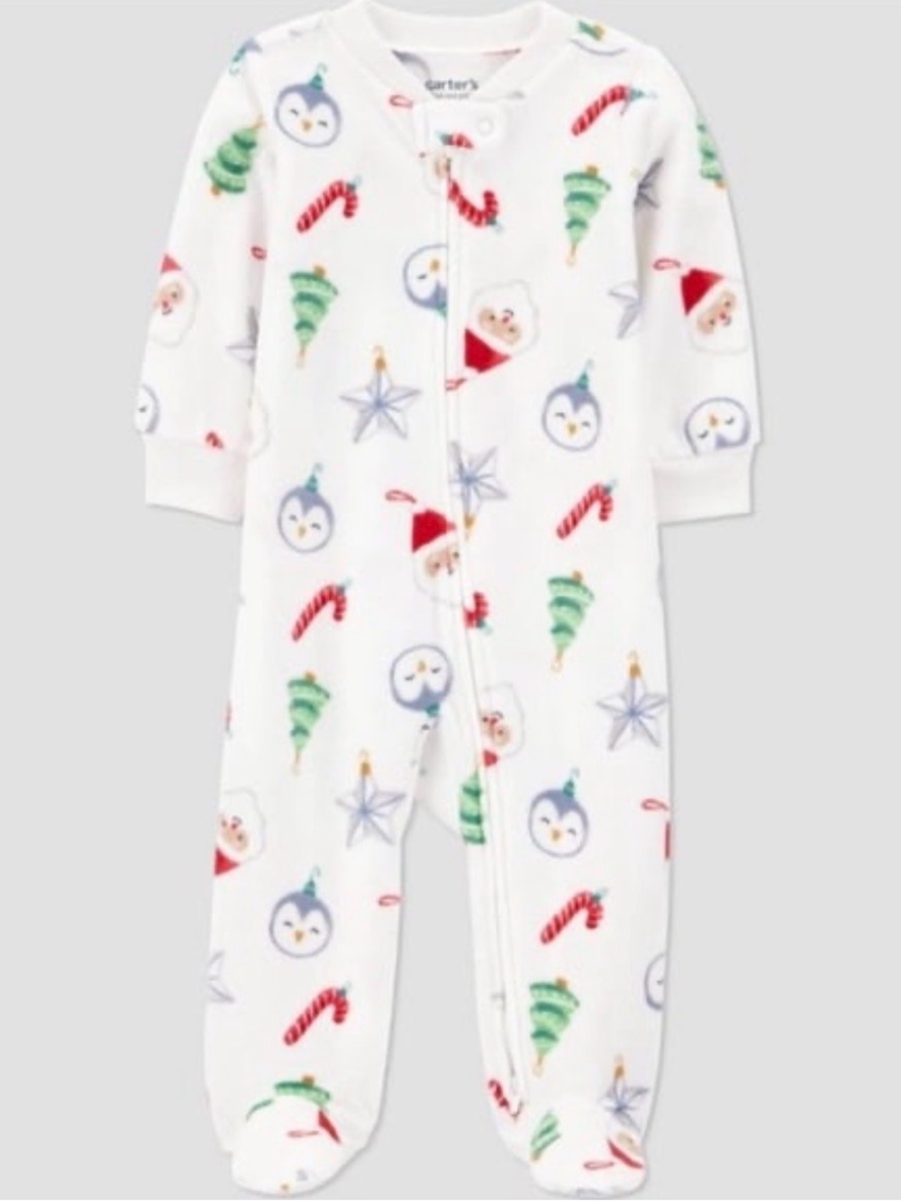 041K Carter's Christmas Holiday Microfleece Footed Sleeper - Size: Newborn